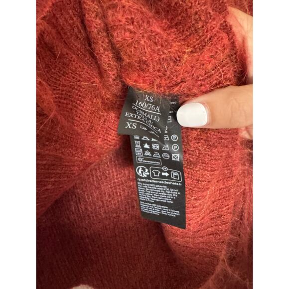 AllSaints Rubi Wick Cropped Cardigan in Chestnut Brown Size XS - Picture 5 of 5